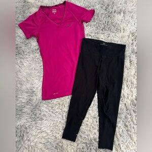 TNA cropped leggingNike Pink Top combo